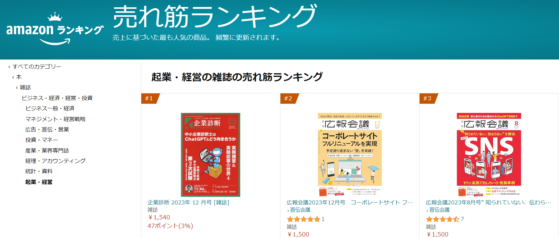 Amazon売れ筋1位獲得